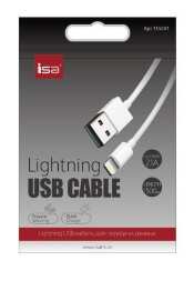 Кабель USB Lightning 1.5m 2A ISA белый оптом